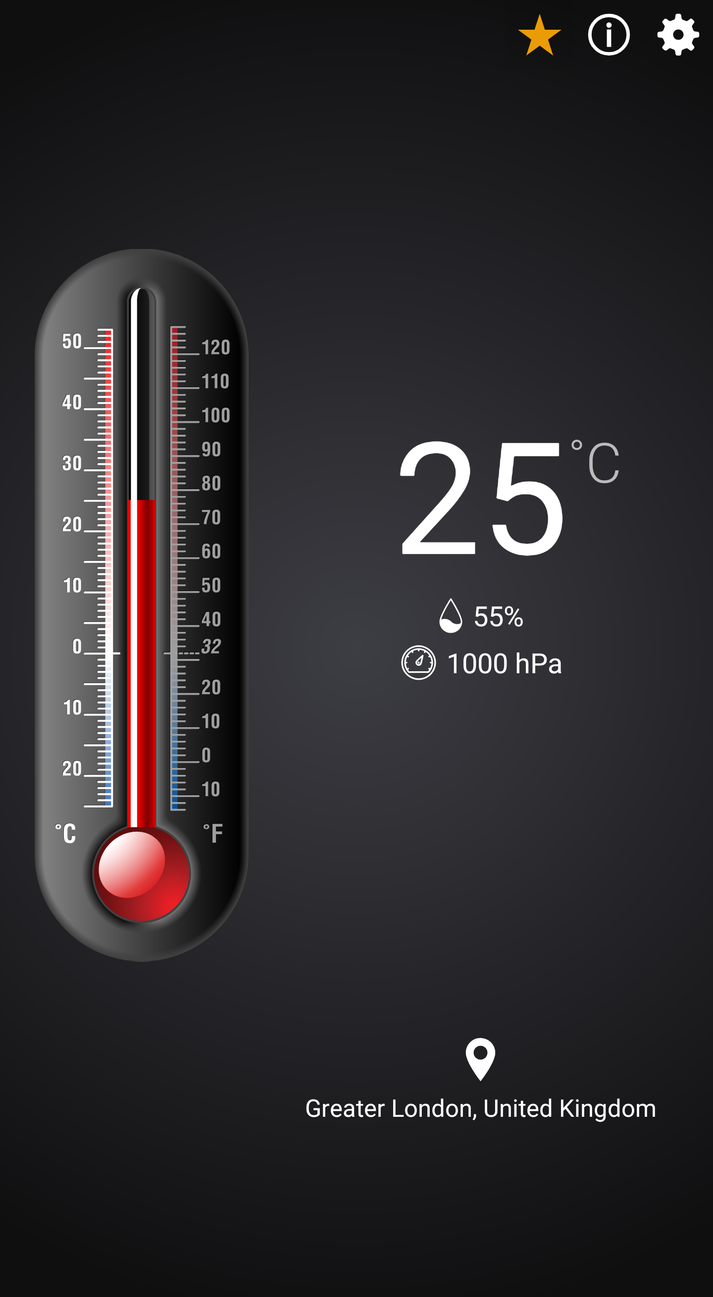 Thermometer++ Screenshot Main Screen