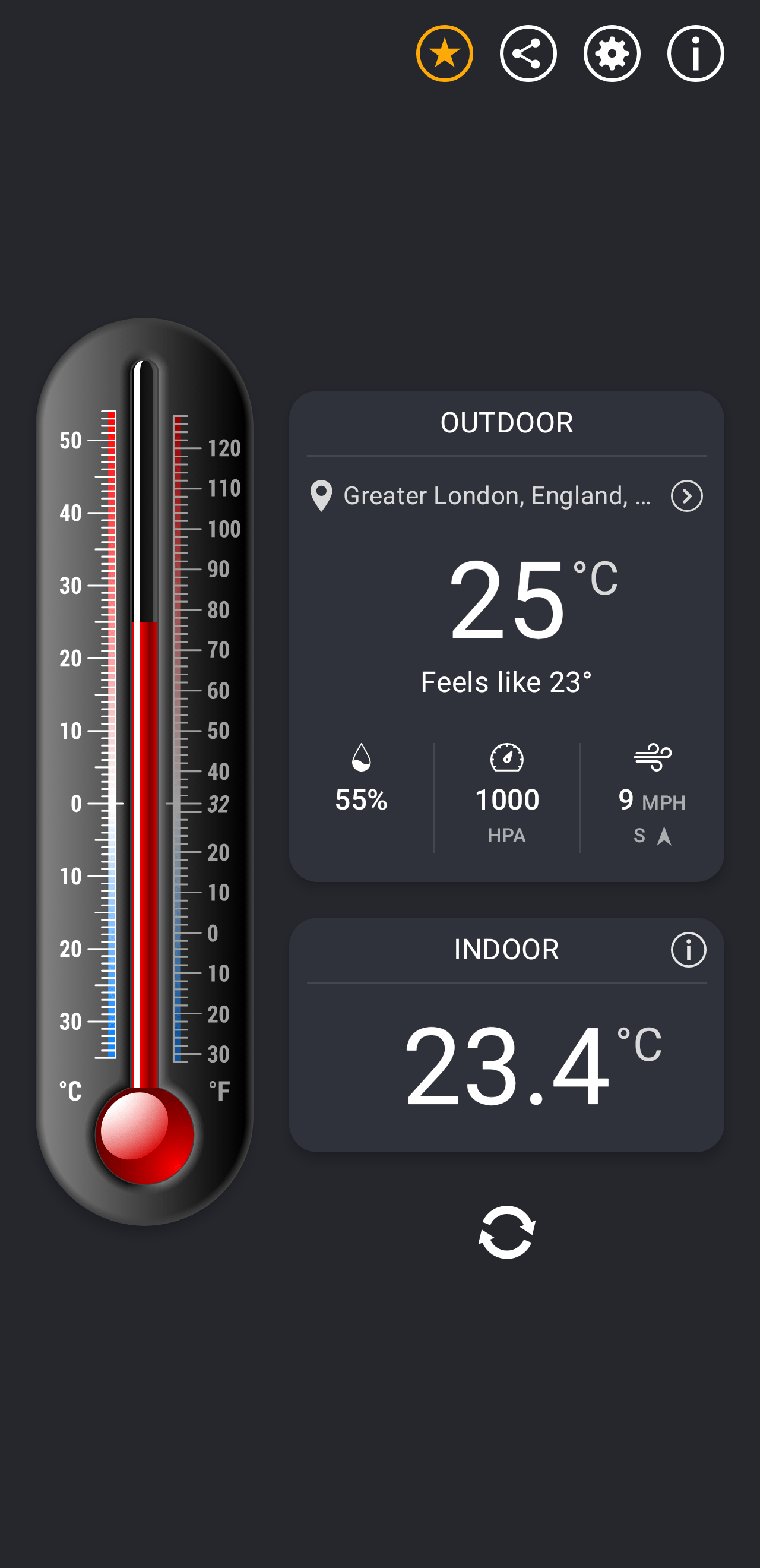 Thermometer++ app screenshot