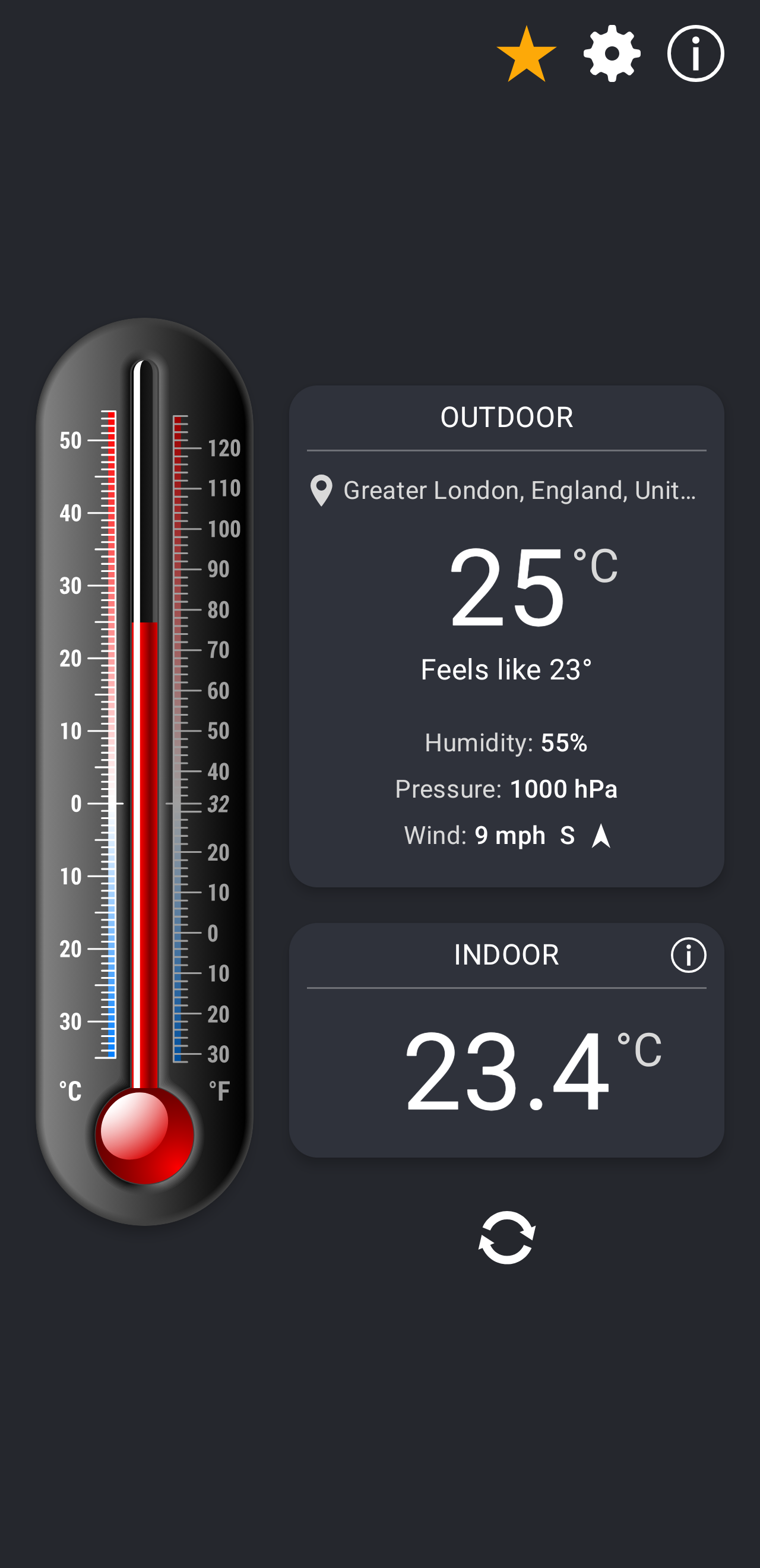 Thermometer++ app screenshot